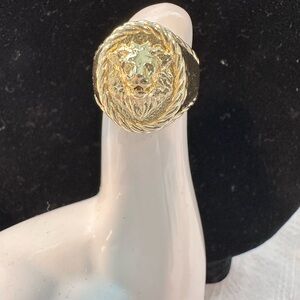 Gold Lion Head Statement Ring - Women Jewelry
